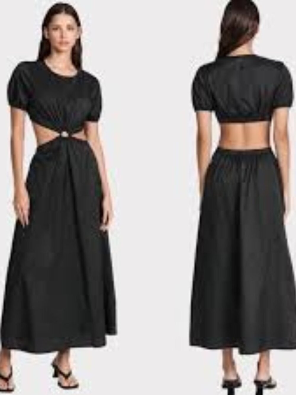 STAUD Calypso Cutout Maxi Dress in black, NWT Women's Size XS